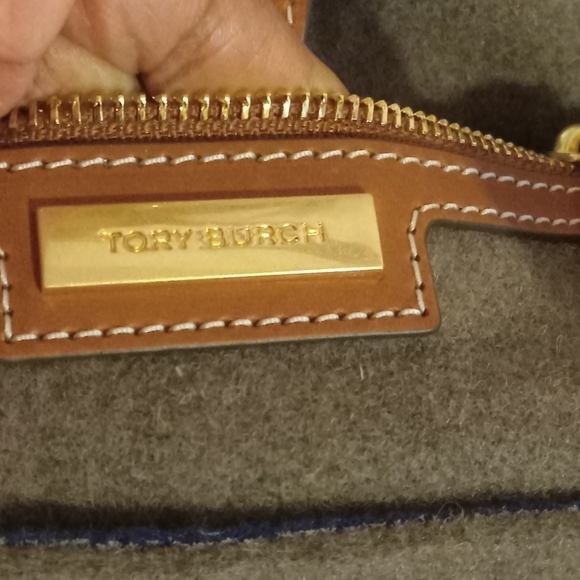 Tory Burch Gray Ella Felt Tote - Picture 8 of 9